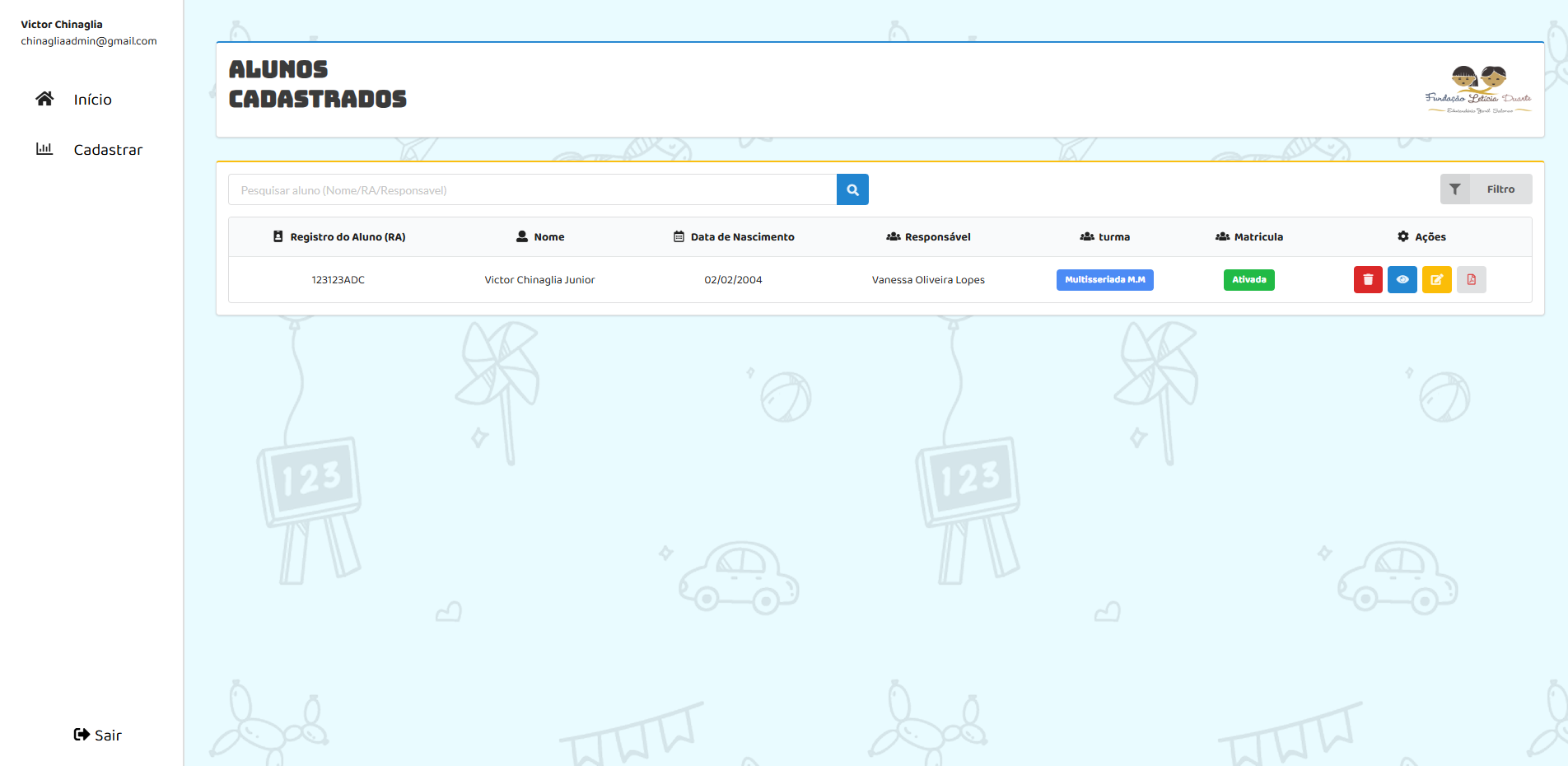 carrosel imagem do inicio do sistema leticia duarte